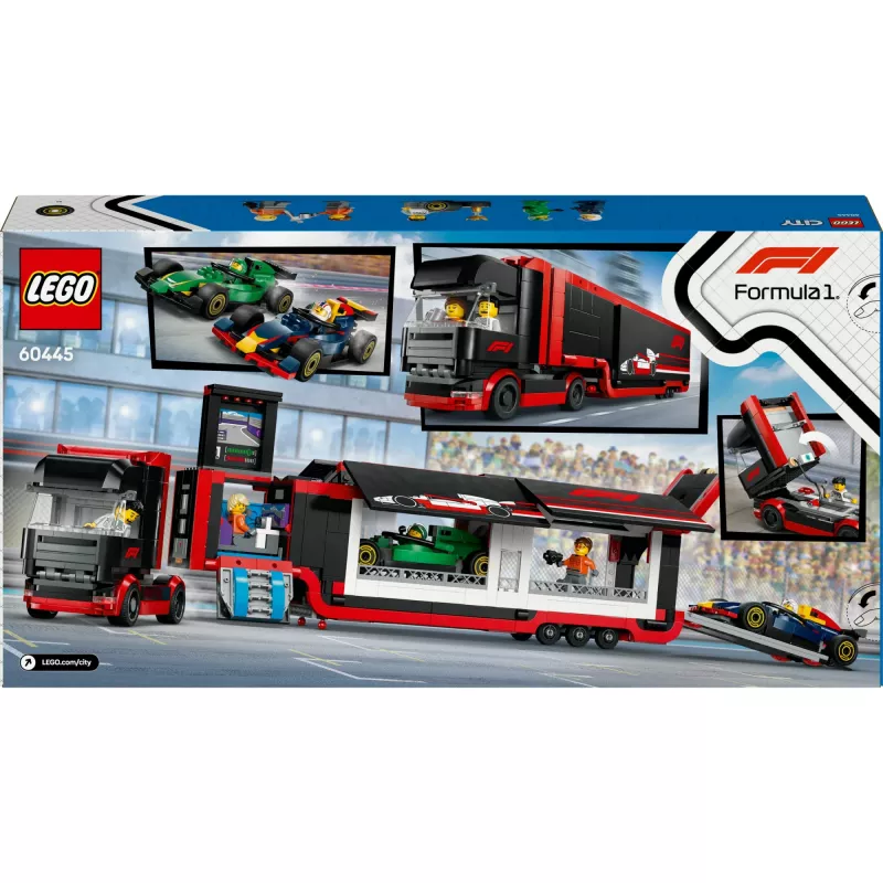 LEGO CITY 60445 F1 - Kravas auto ar RB20 un AMR24 F1 mašīnām