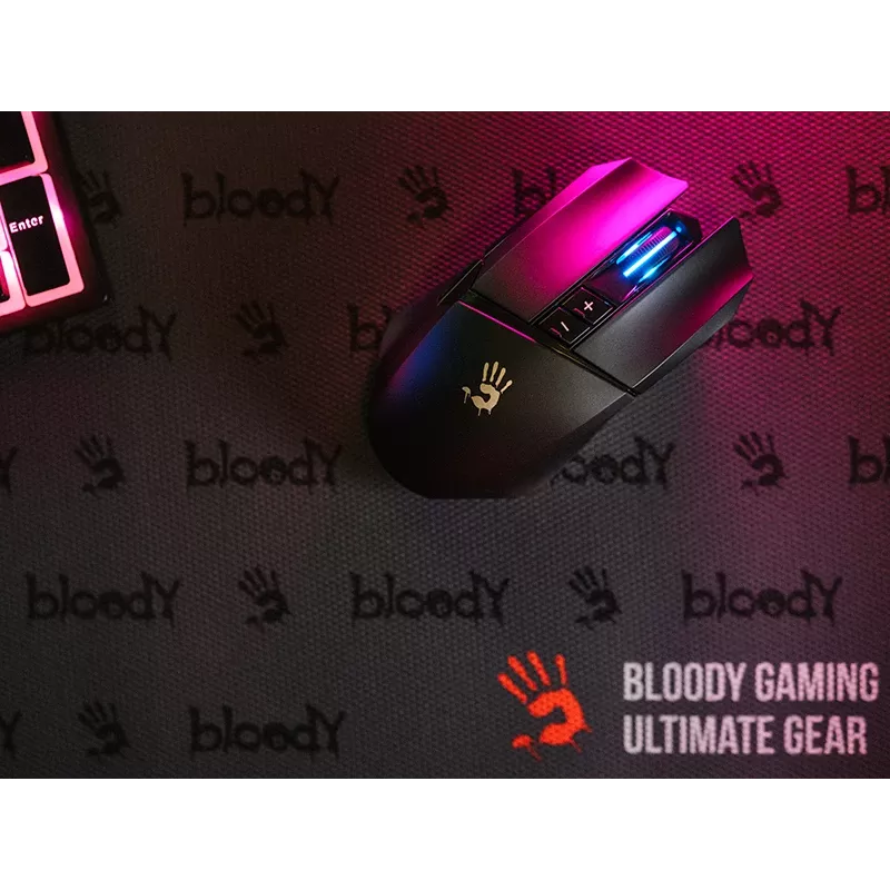 A4TECH BLOODY pele R36 ULTRA WRLS 2.4G+USB melna