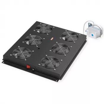 Dzesēšanas ventilators ROLINE 19 collu jumta montāžas bloks 6 ventilatori Termostats melns