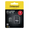 ATMIŅA MICRO SDHC 8GB C10/W/ADAPTER 3413460 INTENSO