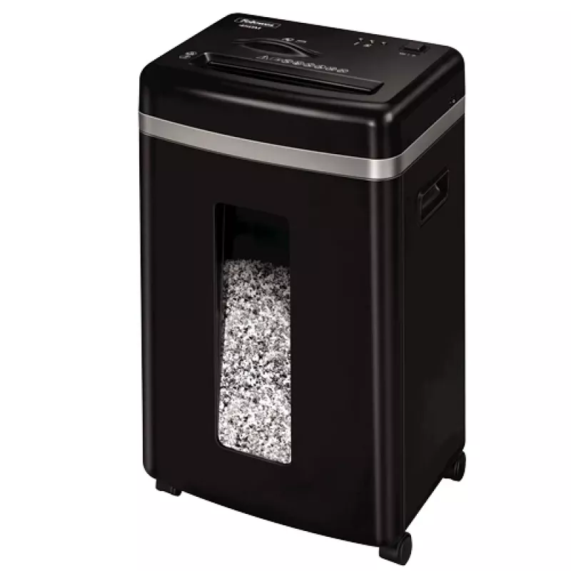 Papīra smalcinātājs Fellowes Powershred 450M Micro-cut, 9 lapu ietilpība, 2 x 12 mm, 22 L tvertne, melns