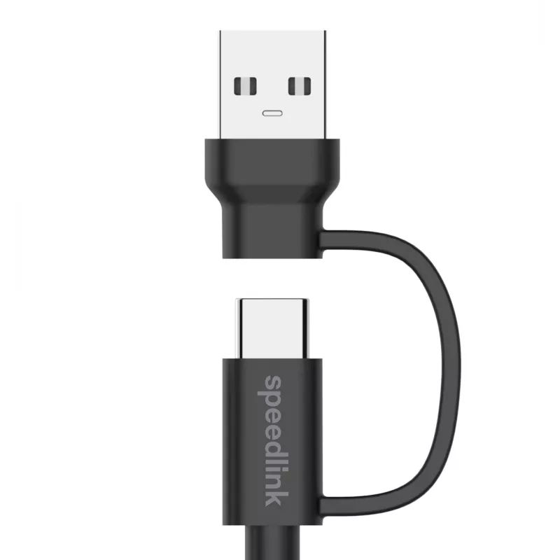 USB 3.2 Gen 1 (3.1 Gen 1) kabelis Speedlink SL-460101-BK, 3 m, USB A/USB C uz USB C, melns