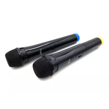 Karaoke mikrofons MEDIA-TECH MT395 Accent Pro — vadu, melns, ieslēgšanas/izslēgšanas slēdzis, maks. attālums 20 m, iepakojumā 2 gab.