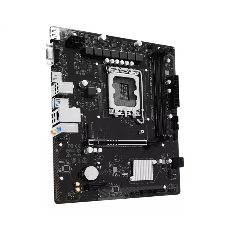 Mātesplate ASRock H610M-HDV/M.2 D5 Gen5 (LGA1700, mATX, DDR5, PCIe 5.0)