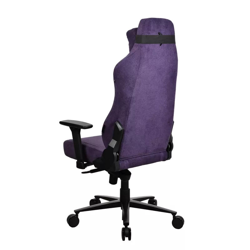 Spēļu krēsls Arozzi Vernazza SoftFabric violeta — ergonomisks dizains, regulējami roku balsti un augstums