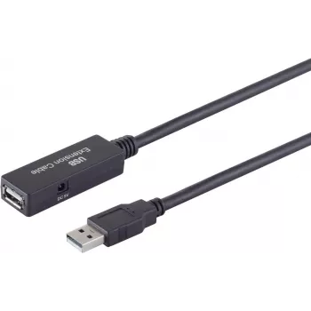 USB kabelis S/CONN 13-29055 USB 2.0 5 m Melns