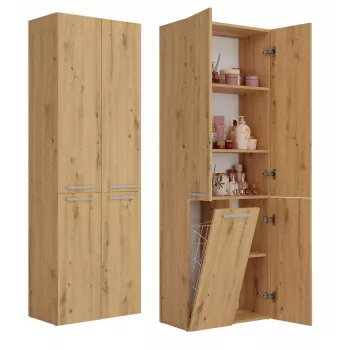 Topeshop NEL 1K DD ART KPL vannas istabas uzglabāšanas skapis Ozols