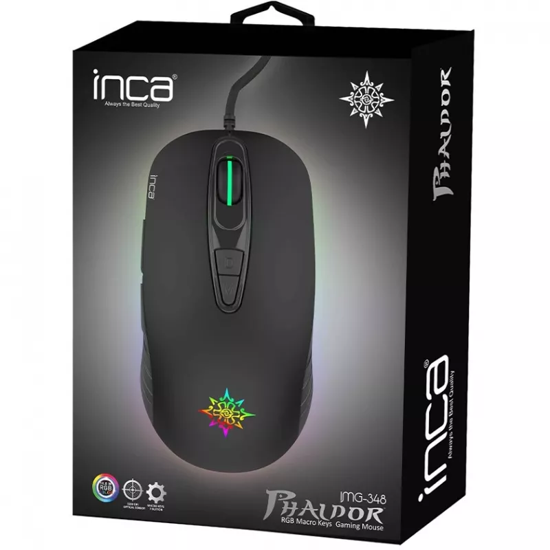INCA Gaming pele IMG-348 3200 DPI. RGB. 7 Buttons. USB. SW retail