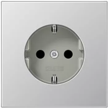 Kontaktligzda Jung AL 1520 CEE 7/3, alumīnija korpuss, 250 V, 16 A, 70×70 mm