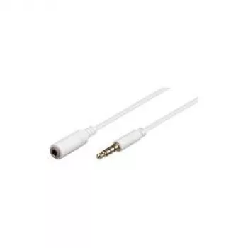 Wentronic Goobay 3,5 mm ligzdas pagarinātāja kabelis, balts, 5 m - 3,5 mm spraudnis (4 kontaktu, stereo) > 3,5 mm ligzda (4 kontaktu, stereo) (62364)