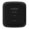 AC iekštelpu ātrais lādētājs Belkin WCH020kqBK, 2× USB-C, universāla savietojamība, strāvas aizsardzība, melns