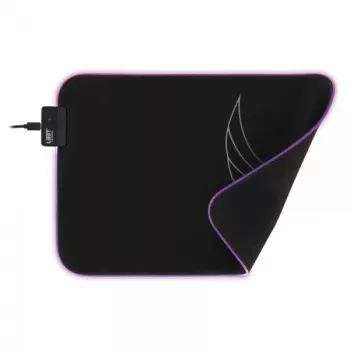L33T Gaming 160405 Karlvagn RGB Gaming pelēkais paliktnis, vidēja izmēra, ātra virsma. 355 x 255 x 3 mm, melns