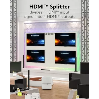 Goobay HDMI™ sadalītājs 1 uz 4 (4K @ 60 Hz) (58483)
