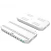 Uzlādes stacija Unitek Y-2190A — 10 × USB ports (8 × USB 2.0 + 2 × USB 3.2 Gen 1), bezvadu uzlāde, 96 W kopējā jauda