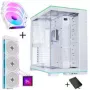 Lian Li O11 Dynamic EVO RGB PC korpusa komplekts HydroShift II LCD-S 360TL AiO + 3x UNI FAN SL-INF 120 Reverse Blade ventilators – balts