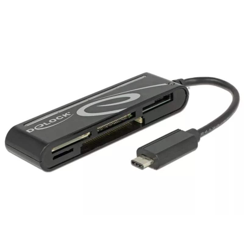 DeLOCK USB2.0 karšu lasītājs USB Type-C vīrišķais 5 sloti - Karšu lasītājs - Visu vienā (Multi-Format) - USB-C (91739)