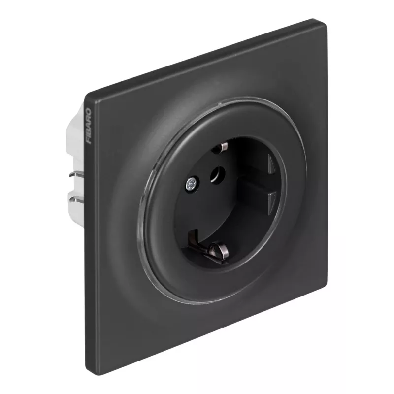 Elektriskā kontaktligzda, tips F, Fibaro FGWOF-011-8, 1 ligzda, 110–230 V, 50/60 Hz, melna