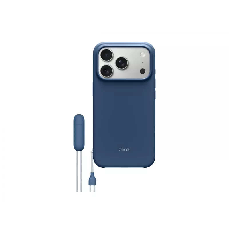 Aizsargājošs iPhone 17 Pro kickstand vāciņš no Apple Beats — MagSafe, kameras vadība, piemērots 6,3 collu ekrānam, Bedrock Blue (rozā)