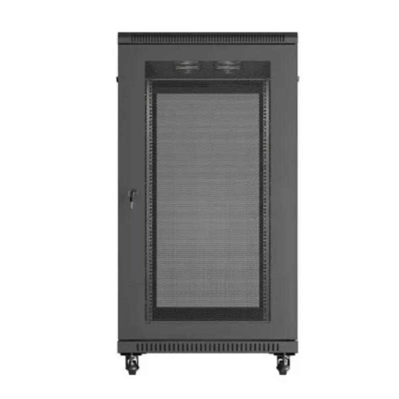 19 collu statīva skapis LANBERG FF01-6222-23B 22U 600x1200 mm melns ar perforētām durvīm