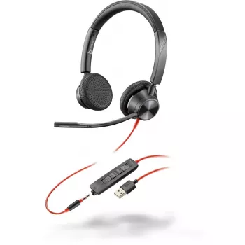 Austiņas HP POLY 3325 vadu galvas saites tipa, zvaniem un mūzikai, supraaurālas, 20–20000 Hz, 130 g, USB Type-A, melnas