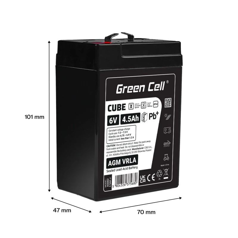 Baterija AGM VRLA 6V 4,5Ah IP54