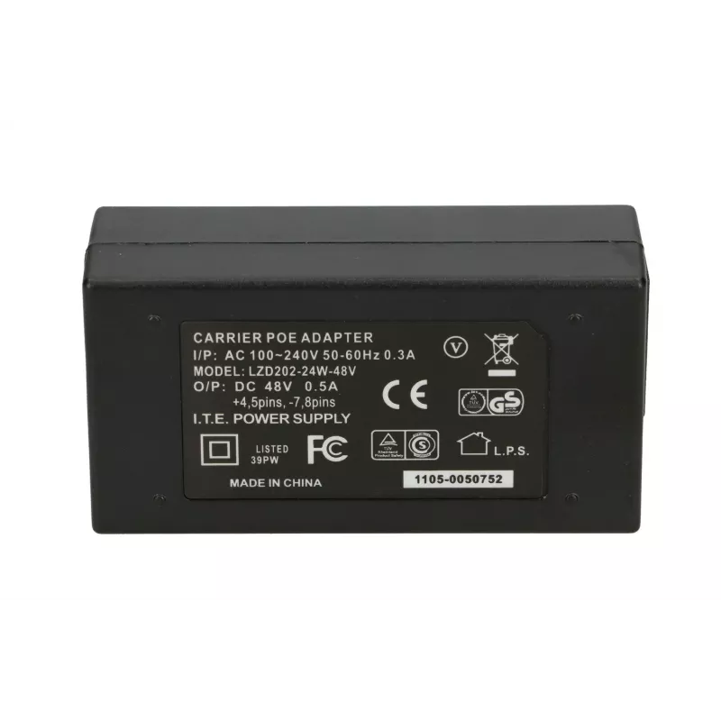 Extralink POE barošanas bloks POE-48-24W, 48V, 0.5A, 24W, komplektā kabelis