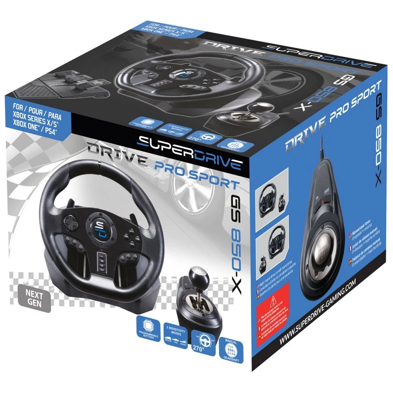 Stūre + pedāļi Subsonic GS850-X melna 270° rotācija USB