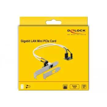 DeLOCK Mini PCIe I/O PCIe pusizmēra 1 x Gigabit LAN zema profila – tīkla adapteris – PCIe pusizmēra mini karte – Gigabit Ethernet x 1 (95265)