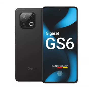 Gigaset GS6 5G viedtālrunis 8GB/128GB 6,67 collu OLED 120Hz 64MP trīskāršā kamera Android 15 melns