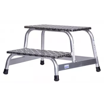 Pakāpienu ķeblītis Krause 805027, alumīnija, 2 pakāpieni, maksimālā slodze 150 kg, garums 680 mm, augstums 41 cm