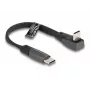 DeLOCK USB 2.0 plakanā lentes kabelis USB Type-C vīrišķais uz USB Type-C vīrišķais leņķveida PD 3.0 60 W 14 cm melns