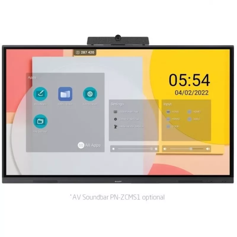Sharp PN-L752B interaktīvā tāfele 190,5 cm (75 collas) 3840 x 2160 pikseļi Skārienjūtīgs Melns