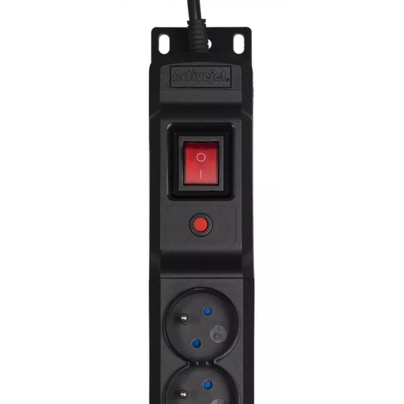 Activejet COMBO 12 ligzdu pagarinātājs 5m melns