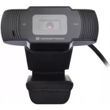 Conceptronic AMDIS 720P HD tīmekļa kamera ar mikrofonu, 1280 x 720 pikseļi, 30 kadri/s, 1280x720@30kadri/s, 1920x1080@30kadri/s, 5 V, USB 2.0, melna