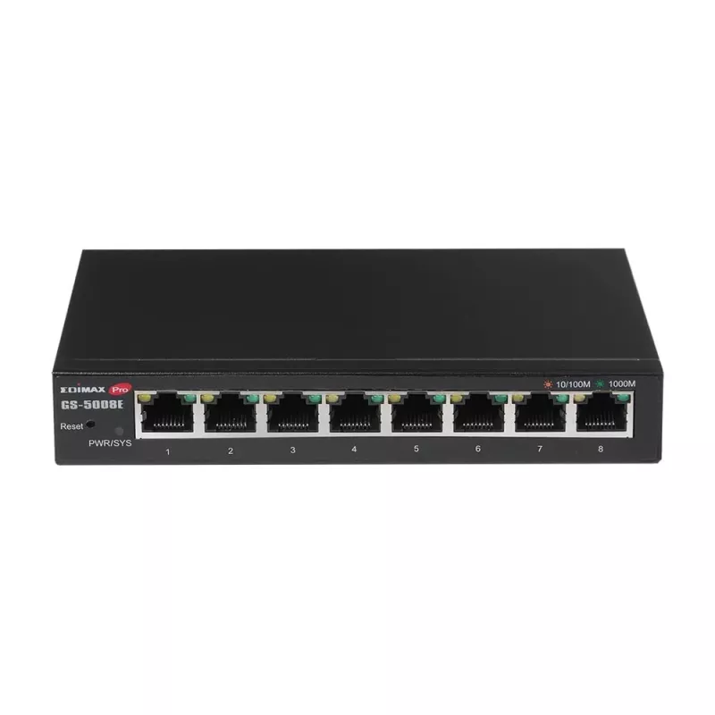 Edimax GS-5008E tīkla komutators pārvaldāms Gigabit Ethernet (10/100/1000) melns