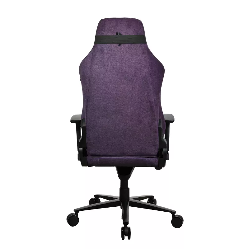 Spēļu krēsls Arozzi Vernazza SoftFabric violeta — ergonomisks dizains, regulējami roku balsti un augstums