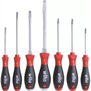 Skrūvgriežu komplekts wiha 40585 — 7 gab.: PH1, PH2, PZ2, plakanie 4,5, 5,5, 6,5, 8 mm