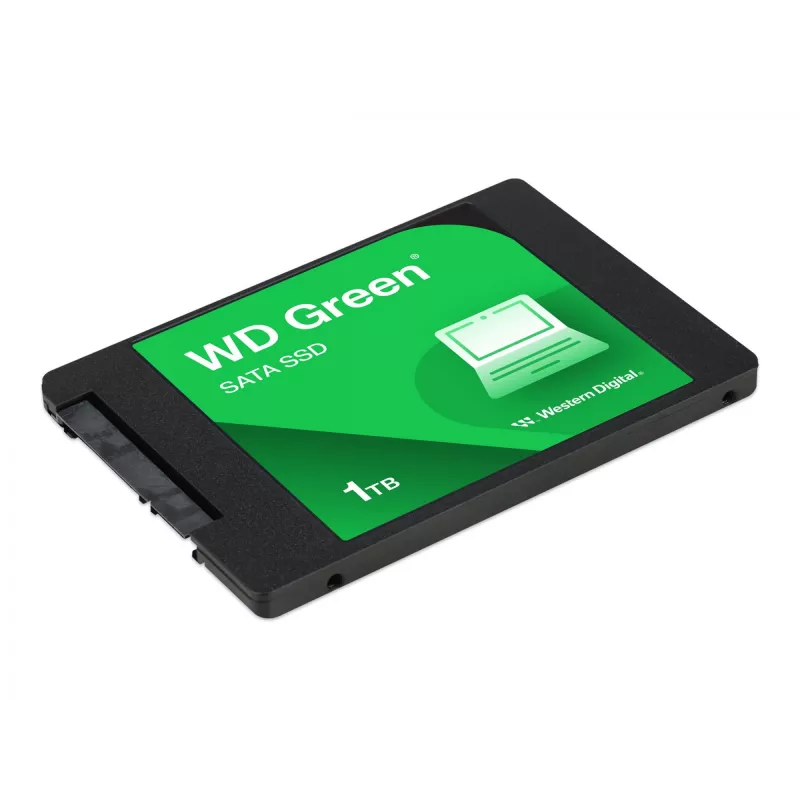 WD WDS100T3G0A-00BJG0 Storage Drive Green ir cietvielu disks (SSD) no WD. Izceļas ar zaļu apdari, 2,5 inch formas faktoru un 2,5 inch displeja diagonāli.