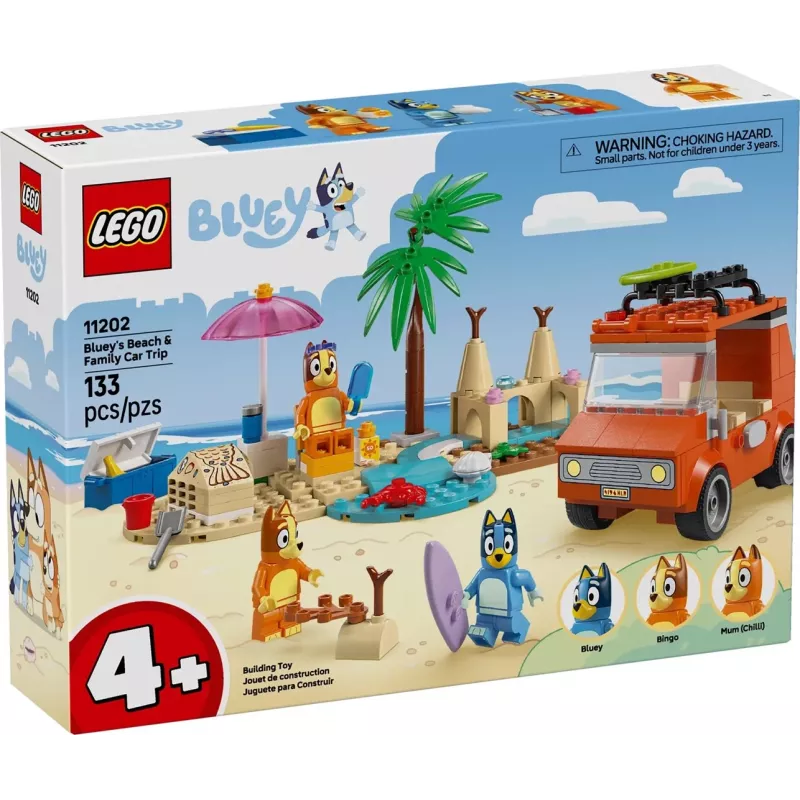 LEGO Bluey Blue Car Family Trip 11202 — rotaļu komplekts iztēles spēlēm