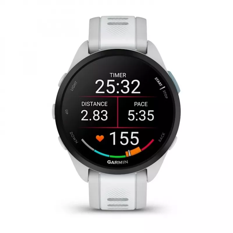 Viedpulkstenis GARMIN Forerunner 165 Music — GPS, 1,2 collu AMOLED, 43 mm korpuss, 11 dienu akumulators, 5 ATM, 4 GB, Pelēks