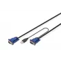 DIGITUS Octopus - tastatūras / video / peles (KVM) kabelis - HD-15 (vīriešu) - USB A tips, 4 kontaktu, PS/2, 6 kontaktu (vīriešu) - 5,0 m - melns (DS-19233)
