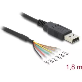 DeLOCK USB 2.0 uz Serial UART LVTTL pārveidotājs 6 atvērti vadi 3.3V 1.8m