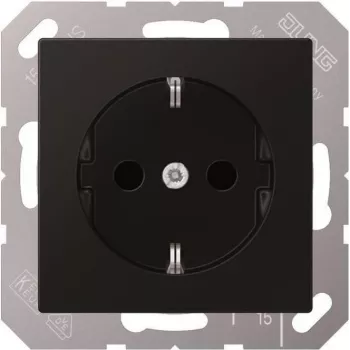 Tipa F kontaktligzda Jung A 1520 BF SWM, Melns Graphite, 250 V 16 A, termoplasts, 55x55 mm