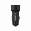 Automašīnas lādētājs CANYON OnDrive 30 PD 30W USB-C Melns — iebūvēts USB-C strāvas adapteris ar jaudu 30W PD