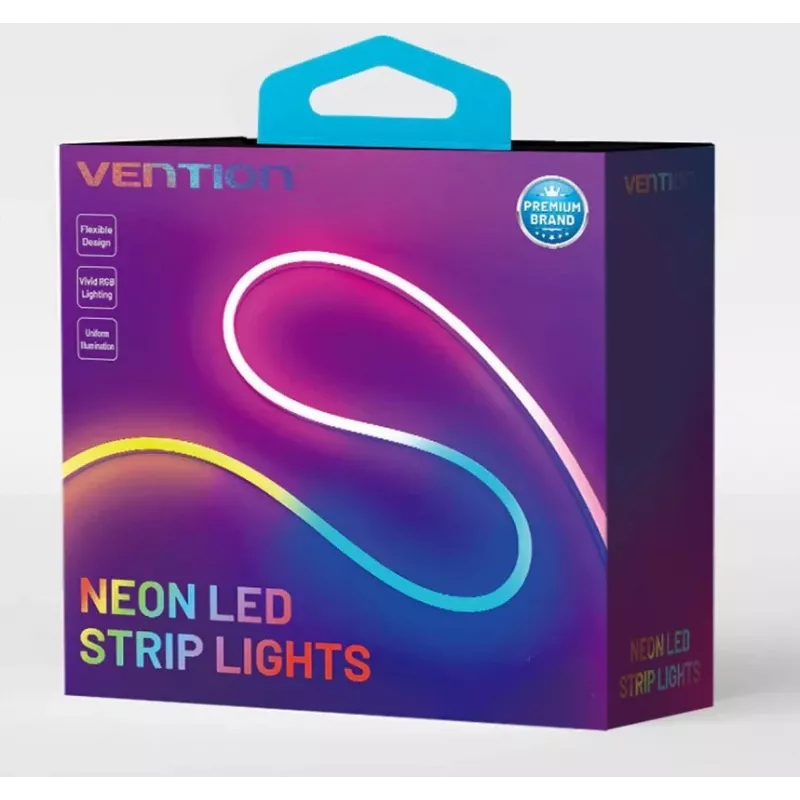 LED lentes gaisma Vention PAEWH 2 m, USB barošana 5V, RGB ar IR tālvadību, abpusējas līmlentes montāža