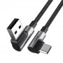 Ugreen 20856 USB kabelis USB 2.0 USB A USB C melns, sudraba