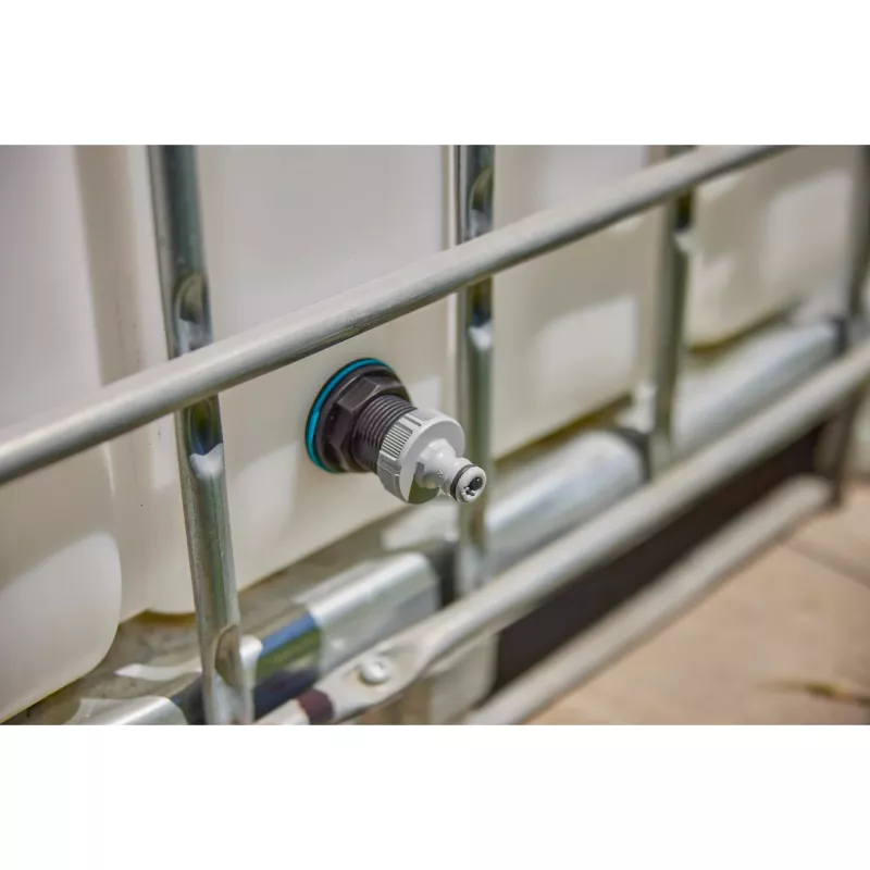tank connector Push IN, G 1 un G 3/4 (melns, sienu biezumam 2-10 mm)