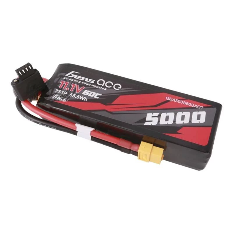 Gens ace G-Tech 5000mAh 11.1V 60C 3S1P Lipo ar XT60 spraudni
