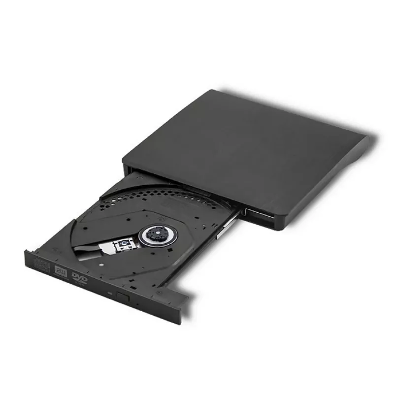 Ārējais DVD‑RW diskdzinis QOLTEC 51857 — USB 3.0, SATA interfeiss, DVD±R 8x, DVD±RW 4x, DVD‑RAM 5x, CD 24x, melns