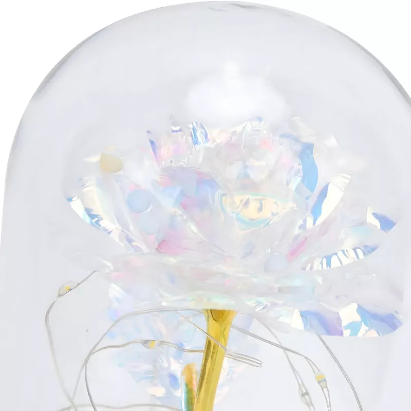 Mūžīgā roze stiklā Extralink Home, balta LED gaisma